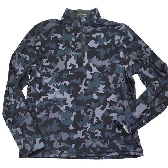 Greyson Tate Quarter-Zip Pullover Men's Large Camo Performance Golf Top - Picture 1 of 10